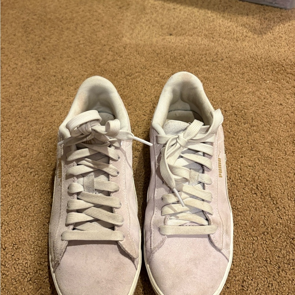 Puma lavender suede sneakers